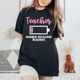 Teacherummer Recharge Required シャツ レディースオーバーサイズコンフォートTシャツ Black