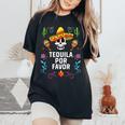 Tequila Por Favor アルコール テキーラ酒飲み メキシコ レディースオーバーサイズコンフォートTシャツ Black