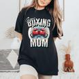 Uper Boxing Mom Guantes De Boxeo Y Boxeadores De Apoyo Cuello Camiseta extragrande cómoda para mujer Black