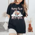 Vintage Chainsaw Bunny Rage Horror Movie Graphic レディースオーバーサイズコンフォートTシャツ Black