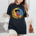 かわいいトップアフリカ系アメリカ人の黒人の女の子 レディースオーバーサイズコンフォートTシャツ Black