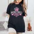 はい、私は女の子のようにバスケットボールをします レディースオーバーサイズコンフォートTシャツ Black