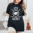 アイスホッケー ギフト ラケット パック 男性女性子供 Ice Hockey レディースオーバーサイズコンフォートTシャツ Black