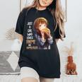 アニメとハンバーガーが大好きな女の子 レディースオーバーサイズコンフォートTシャツ Black