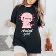 ウーパールーパーの女の子 レディースオーバーサイズコンフォートTシャツ Black