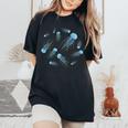 クラゲ柄 海洋生物 海洋生物 海洋生物 女の子 レディースオーバーサイズコンフォートTシャツ Black