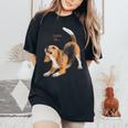 ビーグルシャツ ビーグルtシャツ Love Is Dog Mom Dad 子犬 ペット キュート レディースオーバーサイズコンフォートTシャツ Black