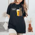 ビールをすすめるねこ2 猫 ビール Cat Beer レディースオーバーサイズコンフォートTシャツ Black
