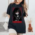 ヤンデレ アニメ 女の子 かわいい エモ ゴス オタク アニメ マンガ好き レディースオーバーサイズコンフォートTシャツ Black
