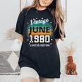 レトロ 45歳 ヴィンテージ 1980年6月 45歳の誕生日 男性 女性 レディースオーバーサイズコンフォートTシャツ Black