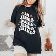 レトロ Groovy Im Jenda Doing Jenda Things おもしろ 母の日 レディースオーバーサイズコンフォートTシャツ Black