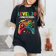 レベル 30歳 男性 女性 ゲーミング 30代 30歳 誕生日 レディースオーバーサイズコンフォートTシャツ Black