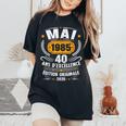 ヴィンテージ 1985年5月 40歳の誕生日プレゼント 男性 女性 レディースオーバーサイズコンフォートTシャツ Black