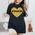 女性用および男性用コーチハートスポーツコーチ レディースオーバーサイズコンフォートTシャツ Black
