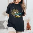 感謝 幸運 花火 レディースオーバーサイズコンフォートTシャツ Black