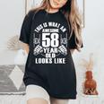 男性、女性、58歳の誕生日への58歳の誕生日プレゼント レディースオーバーサイズコンフォートTシャツ Black