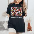 花札tシャツ 日本 カードゲーム レディースオーバーサイズコンフォートTシャツ Black