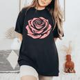 赤 バラ 花 バラの頭 庭 夏 Rose Red Flower Roses レディースオーバーサイズコンフォートTシャツ Black