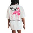 Mother And Daughter Best Friends For Life Pink Flamingo Mom Women's Oversized Comfort T-Shirt Back Print Ivory