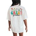 Wildflowers Great Grandma Floral Mother's Day Great Grandma Women's Oversized Comfort T-Shirt Back Print Ivory