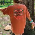 First Mother’S Day Est 2025 Cute New Mom Flowers Women's Oversized Comfort T-Shirt Back Print Mustard