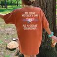 First Mother's Day As A Great Grandma 1St Mother's Day Women Women's Oversized Comfort T-Shirt Back Print Mustard