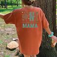 Mama Of The 1 Year Old Football 1St Year Down Birthday Party Women's Oversized Comfort T-Shirt Back Print Mustard