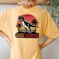 Gigisaurus Dinosaur Grandma Matching Family Saurus Women's Oversized Comfort T-Shirt Back Print Mustard
