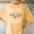 First Mother's Day As A Great Grandma 1St Mother's Day Women Women's Oversized Comfort T-Shirt Back Print Yam