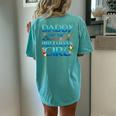 Daddy Of The Birthday Girl Matching Oceania Adventure Family Women's Oversized Comfort T-Shirt Back Print Chalky Mint