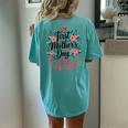 First Mother’S Day Est 2025 Cute New Mom Flowers Women's Oversized Comfort T-Shirt Back Print Chalky Mint