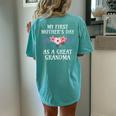 First Mother's Day As A Great Grandma 1St Mother's Day Women Women's Oversized Comfort T-Shirt Back Print Chalky Mint