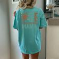 Mama Of The 1 Year Old Football 1St Year Down Birthday Party Women's Oversized Comfort T-Shirt Back Print Chalky Mint