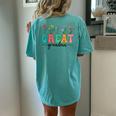 Wildflowers Great Grandma Floral Mother's Day Great Grandma Women's Oversized Comfort T-Shirt Back Print Chalky Mint