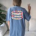 Bestie Squad Bracelets Best Friends Matching Girls Women's Oversized Comfort T-Shirt Back Print Blue Jean