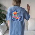 Dive Deep Into Jesus Vbs Christian Scuba Diving Underwater Women's Oversized Comfort T-Shirt Back Print Blue Jean