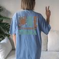 Mama Of The 1 Year Old Football 1St Year Down Birthday Party Women's Oversized Comfort T-Shirt Back Print Blue Jean