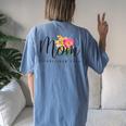 Mom Established 2024 New Mom Mama First Mother's Day Saying Women's Oversized Comfort T-Shirt Back Print Blue Jean