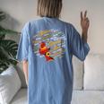 Mom Queen Black African Mother Mother's Day Black Pride Women's Oversized Comfort T-Shirt Back Print Blue Jean