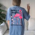 Mother And Daughter Best Friends For Life Pink Flamingo Mom Women's Oversized Comfort T-Shirt Back Print Blue Jean