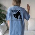 Mother's Day Behind Every Baseball Player Is A Baseball Mom Women's Oversized Comfort T-Shirt Back Print Blue Jean