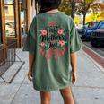 First Mother’S Day Est 2025 Cute New Mom Flowers Women's Oversized Comfort T-Shirt Back Print Moss