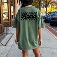 For New Mom Retro Checkered Mama Est 2024 Women's Oversized Comfort T-Shirt Back Print Moss