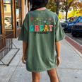 Wildflowers Great Grandma Floral Mother's Day Great Grandma Women's Oversized Comfort T-Shirt Back Print Moss