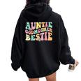 Auntie Godmother Bestie Aunt God Mother Bestie Women Oversized Hoodie Back Print Black