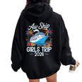 Awhip It's A Girls Trip 2026 マッチング クルーズ旅行 バケーション レディース オーバーサイズ パーカー バックプリント Black