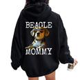 Beagle Mommyビーグル ママ フンデ ママについてつぶやく イングリッシュ・ビーグル ママ レディース オーバーサイズ パーカー バックプリント Black