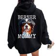 Berner Mommyバーニーズマウンテンドッグ ママ 犬 ママ 母の日 バーニーズマミー レディース オーバーサイズ パーカー バックプリント Black