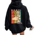 Best Mom Ever Madre De Tres Trillizos Madre De 3 Niños Women Oversized Hoodie Back Print Black