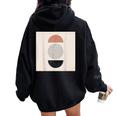 Boho 抽象形アート ミッドセンチュリー モダンアート レディース オーバーサイズ パーカー バックプリント Black